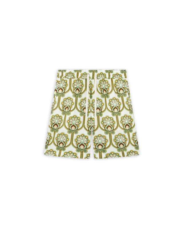 SHORT TAPISSERIE FLORALE LIN