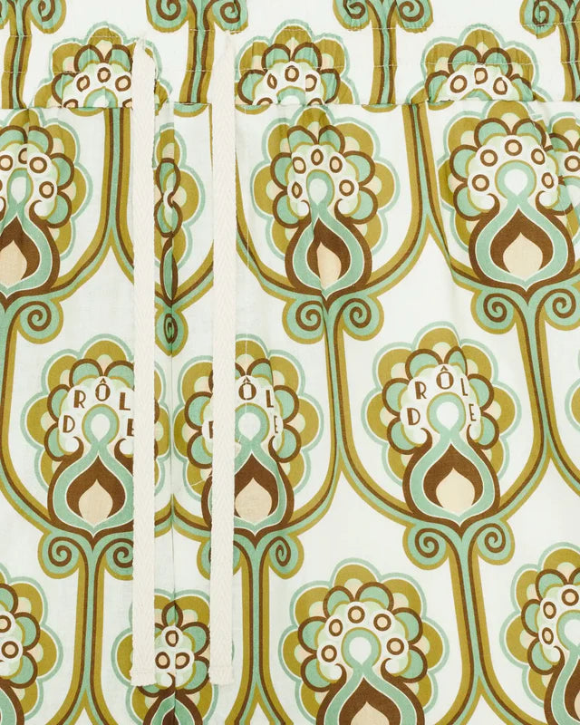 SHORT TAPISSERIE FLORALE LIN