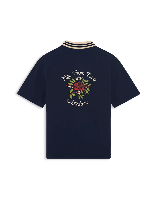 CHEMISE PIQUÉE SLOGAN ROSE
