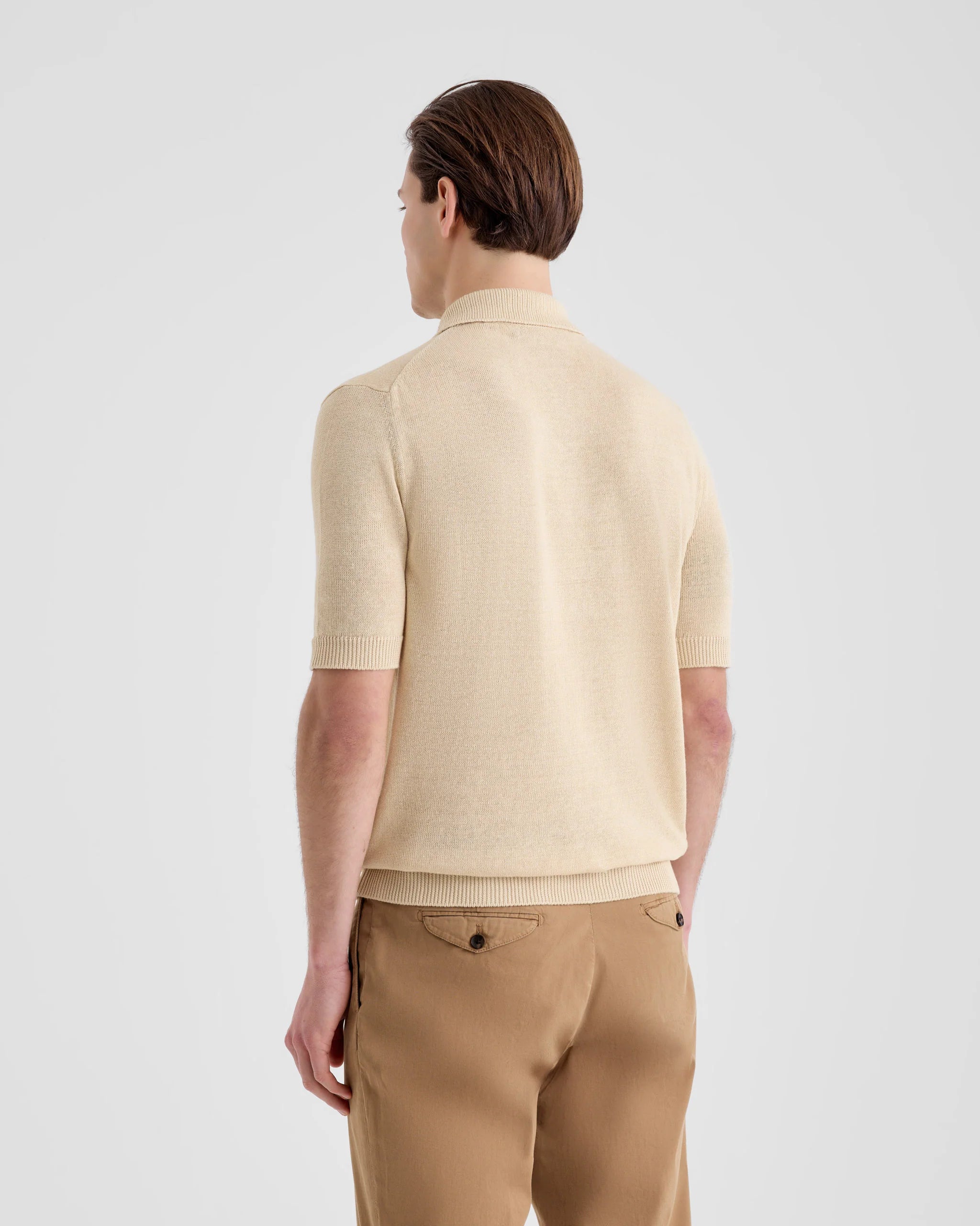 KNITTED LINEN POLO
