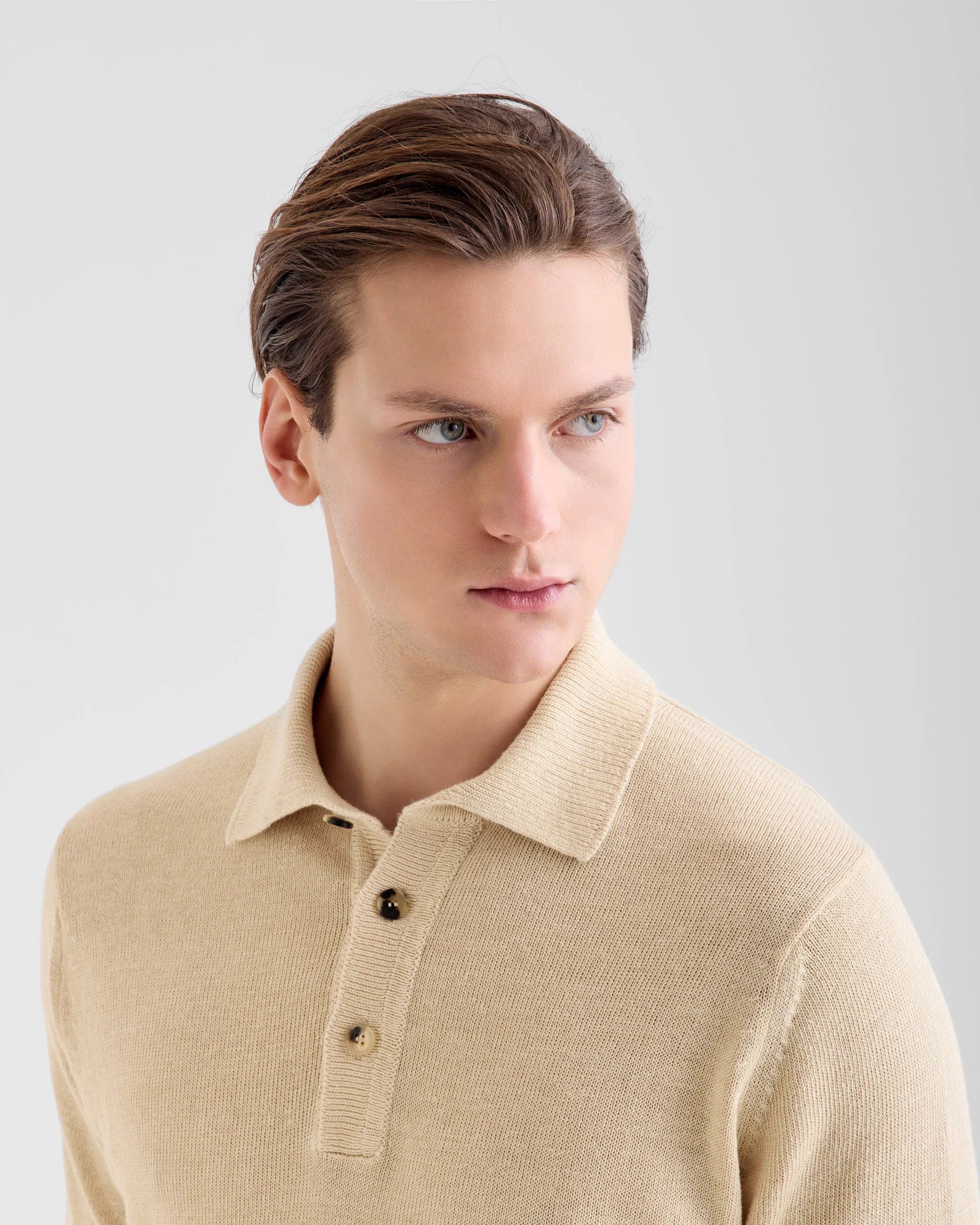 KNITTED LINEN POLO