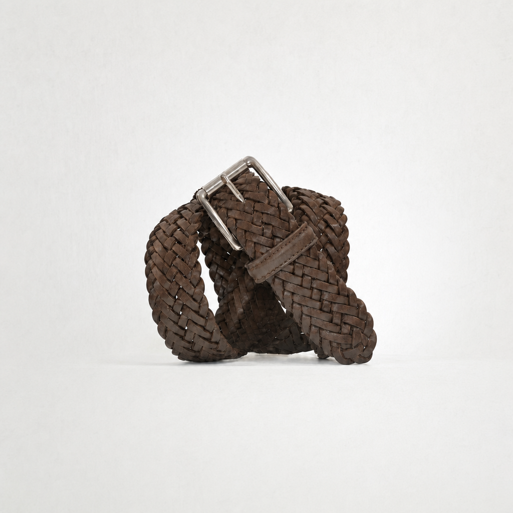 BRAIDED SUEDE CALF LEATHER BELT